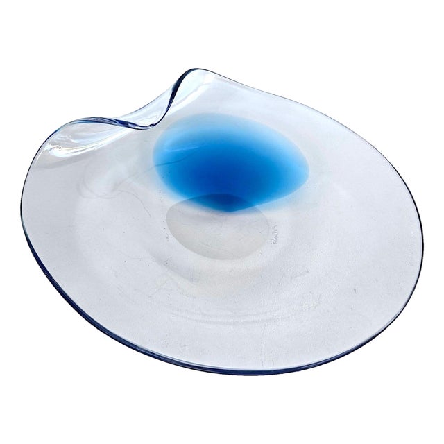 1980s Murano Art Glass Large Centerpiece Bowl by Renato Anatrà, Signed For Sale