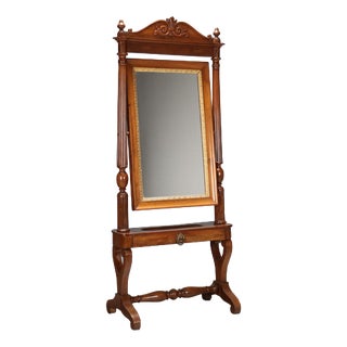 Italian Louis Philippe Mirror in Walnut For Sale