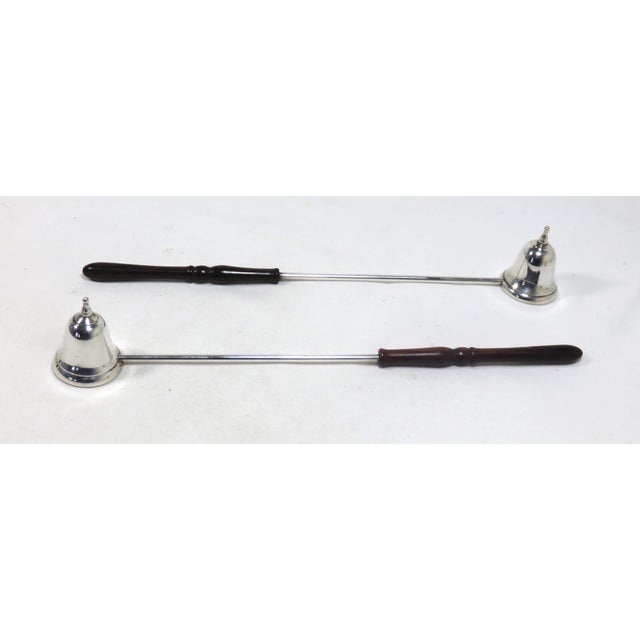 1950s Vintage Sterling Silver & Rosewood Candle Snuffers a Pair