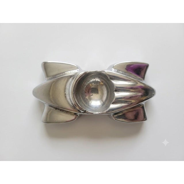 Art Deco Vintage 1930s Art Deco Streamline Cast Aluminum Roadster Car Ashtray Desk Sculpture For Sale - Image 3 of 7