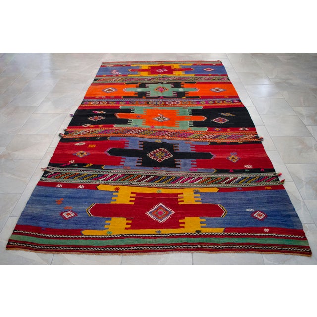 Textile Vintage Hand-Woven Wool Turkish Rug - 5′11″ X 10′10″ For Sale - Image 7 of 13