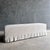 Mid-Century Modern Greige Linen Slipcovered Bench With Pleated Skirt Details and White Oak Legs For Sale - Image 3 of 7