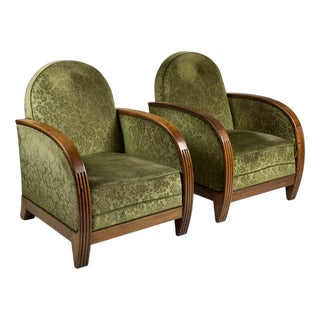 French Art Deco Club Chairs, 1930s, Set of 2 For Sale