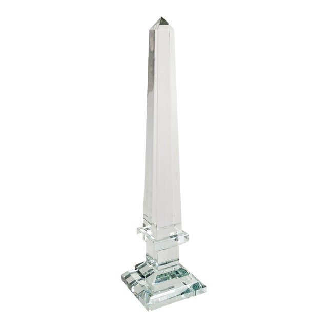 Vintage Cut Crystal Obelisk For Sale