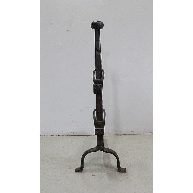 Wrought Iron Andirons, Late 19th Century, Set of 2 For Sale - Image 4 of 18