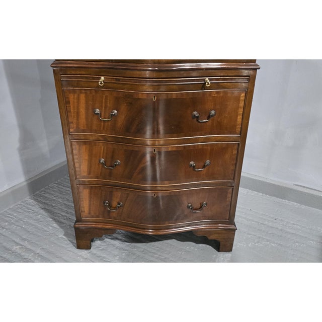 Brown Mahogany Chest on Chest of Drawers, 1920s For Sale - Image 8 of 14