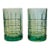 Late 20th Century Green Crystal Glasses- Set of 2 For Sale