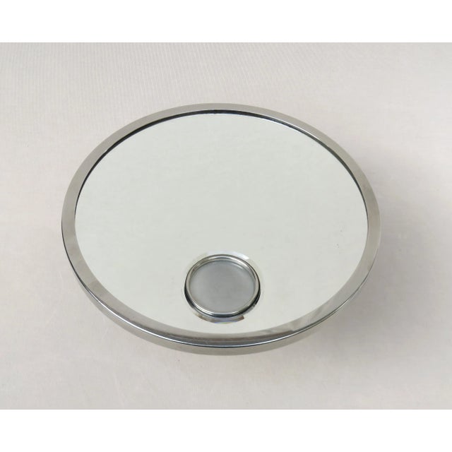 French Art Deco Nickel Le Mirophar Wall Mirrors with Magnifying Element & Light from Brot, Set of 2 For Sale - Image 6 of 18