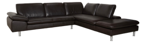 Brown Espresso Leather Loop Corner Sofa with Manual Function from Willi Schillig