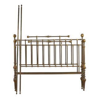 Vintage Goldenrod Brass Bed For Sale