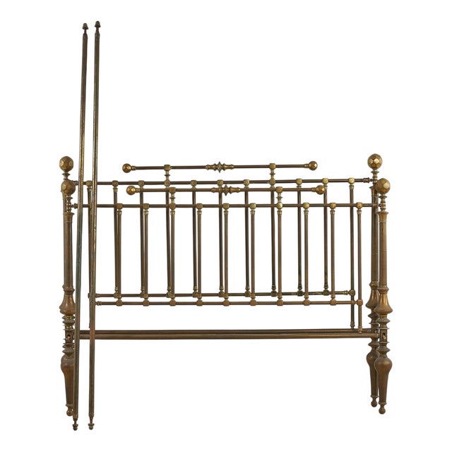 Vintage Goldenrod Brass Bed For Sale