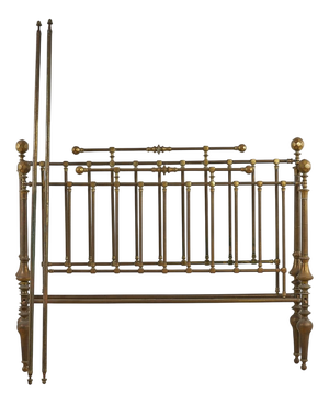 Vintage Goldenrod Brass Bed