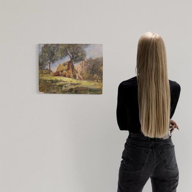 M. Gachet, a Countryside View with Figures, 1940, Oil on Panel For Sale - Image 6 of 17