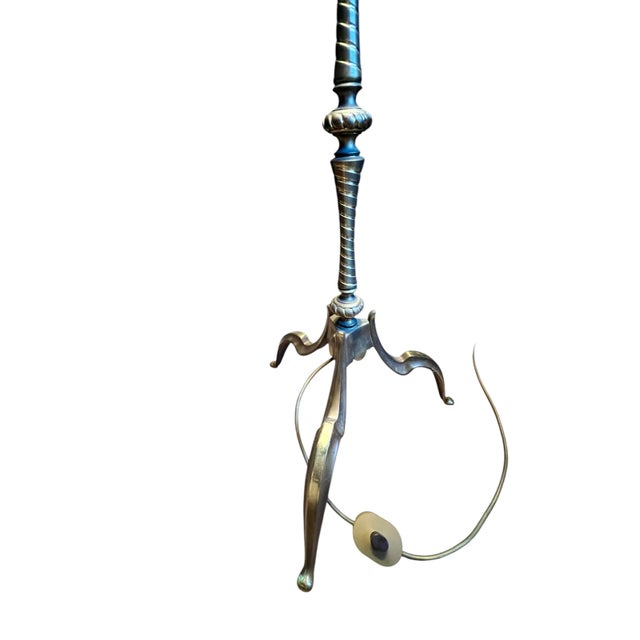 Mid-Century Modern Art Deco Brass Floor Lamp, 1950s For Sale - Image 3 of 7