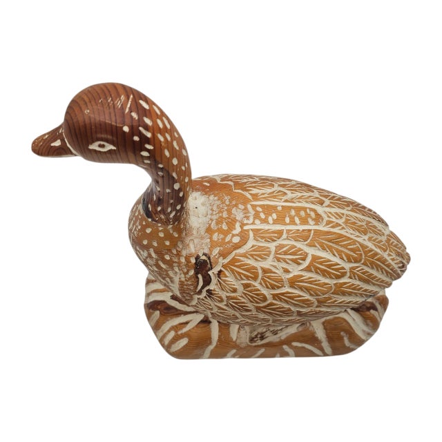 Vintage Sarreid LTD Lifesize Hand Carved Wood Goose Sculpture Spain Designer Décor For Sale In San Francisco - Image 6 of 10