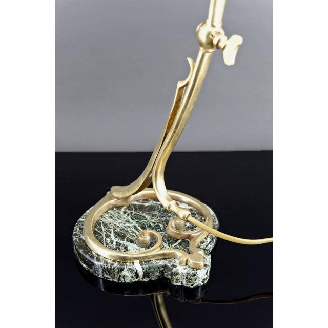 Metal Art Nouveau Desk Lamp in Bronze and Marble, France, 1890s For Sale - Image 7 of 18