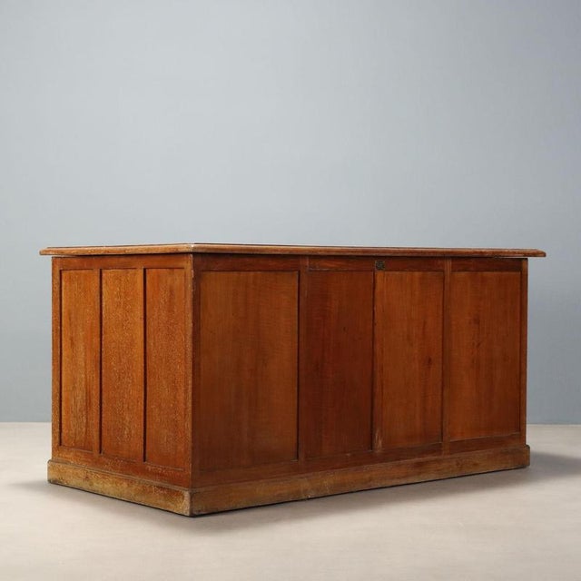 Antique Italian Walnut Desk with Green Inlay, 1900s For Sale - Image 9 of 11