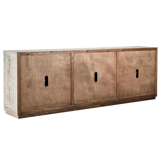 2020s Cream Washed Braided Wood Sideboard Credenza For Sale - Image 5 of 9
