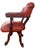 Victorian Mahogany & Red Leather Ecclesiastical Button Back Revolving Desk Chair with Stud Detailing & Iron Swivel Base...