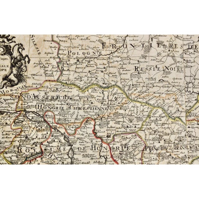 Hungary & Eastern Europe: A Large 17th C. Hand-Colored Map by Sanson & Jaillot, 1692 For Sale - Image 10 of 12