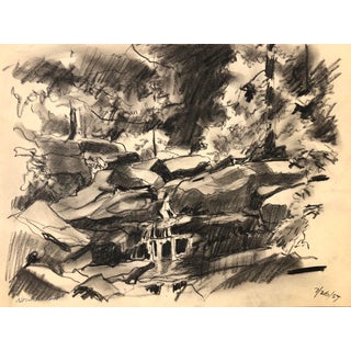 1959 Norman Kent Waterfall Landscape For Sale