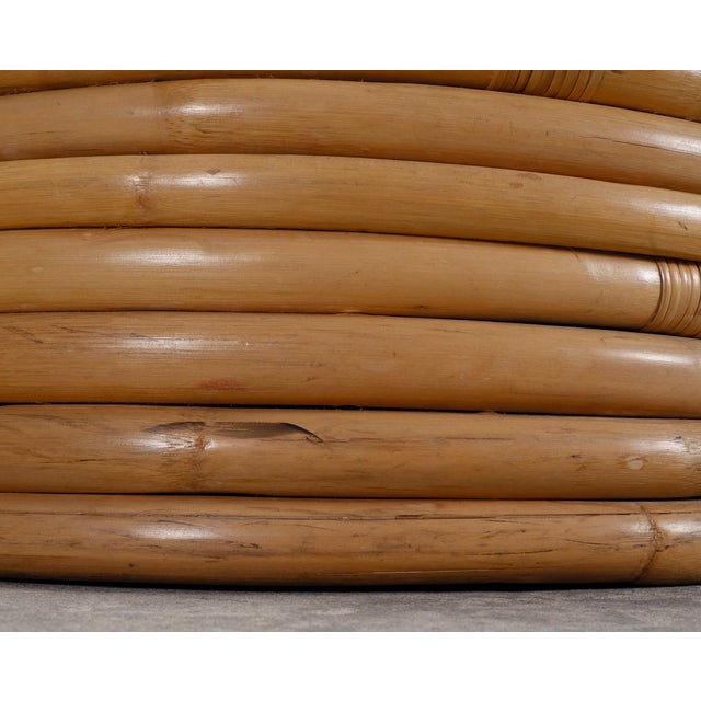 Mid-Century 7 Strand Paul Frankl Style Stacked Rattan Ottoman For Sale - Image 16 of 18