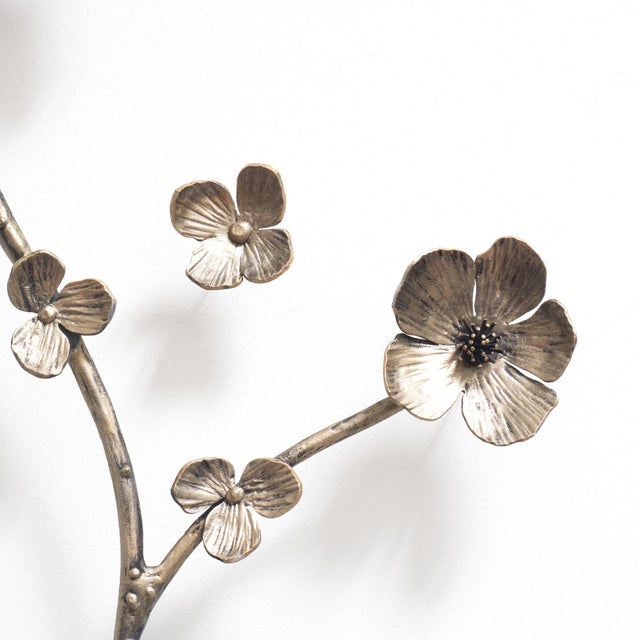 Aged Silver Aria Floral Wall Sculpture For Sale - Image 4 of 8