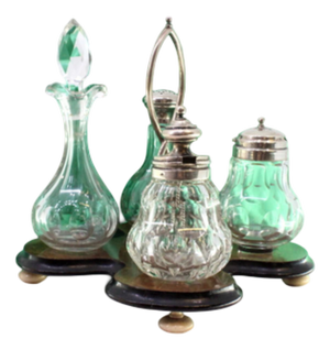 Cruet Set with Salt Shaker and Pepper Shaker and Mustard Pot, Set of 4