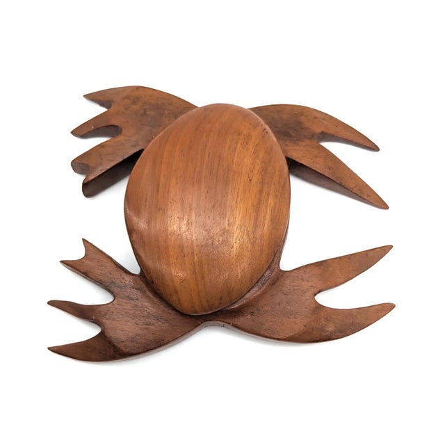 1960s Handcrafted Taverneau Wood Crab Trinket Box For Sale - Image 11 of 11