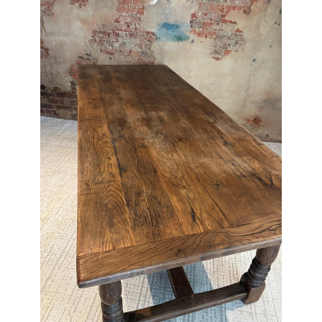 Refectory Kitchen Dining Table in Oak, 1940s For Sale - Image 6 of 14