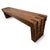 Simple salvaged teak wood bench with black iron strap details on seat edge corners and legs. Smooth finish with beautiful...