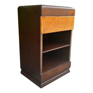 Vintage Art Deco Wood Side Table For Sale