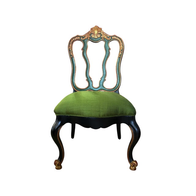 Vintage Elegant Venetian Side Chair With Thai Silk Circa 1960 For Sale - Image 12 of 12