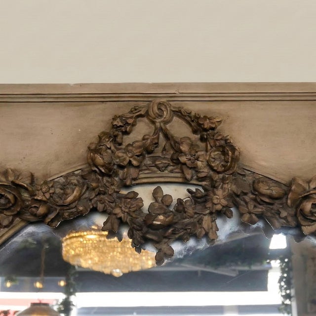 Louis XVI Style Triple Arch Trumeau Mirror, 19th Century For Sale - Image 10 of 11