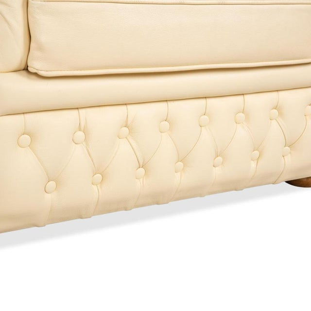 Vintage Centurion Chesterfield Armchair in Cream Leather For Sale - Image 4 of 17