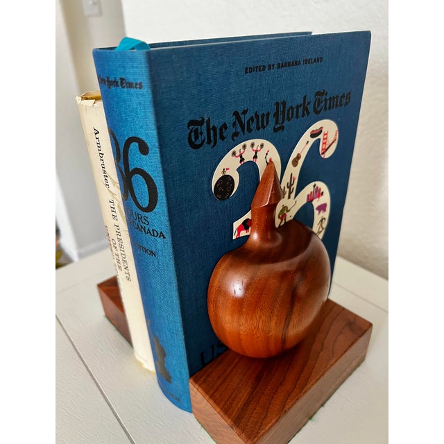 MidCentury Modern Wooden Apple Bookends a Pair Chairish