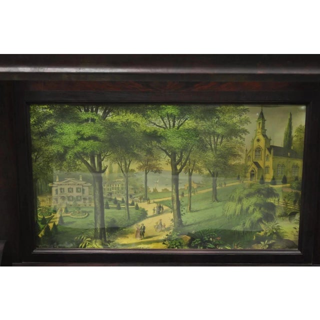 Late 19th Century Antique American Empire Mahogany Green Marble Top Console Hall Table For Sale - Image 4 of 11