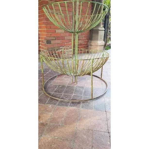 1960s Mid Century Industrial Wirework Basket Rack For Sale - Image 4 of 10