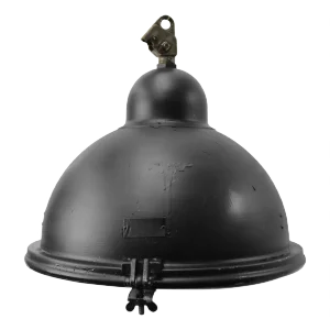 Black Aluminum and Cast Iron Pendant Lamp, 1950s