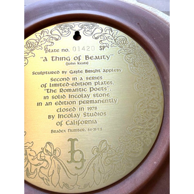 The "A Thing of Beauty" limited edition plate #1420 was produced by Incolay Studios of California as the second issue in...