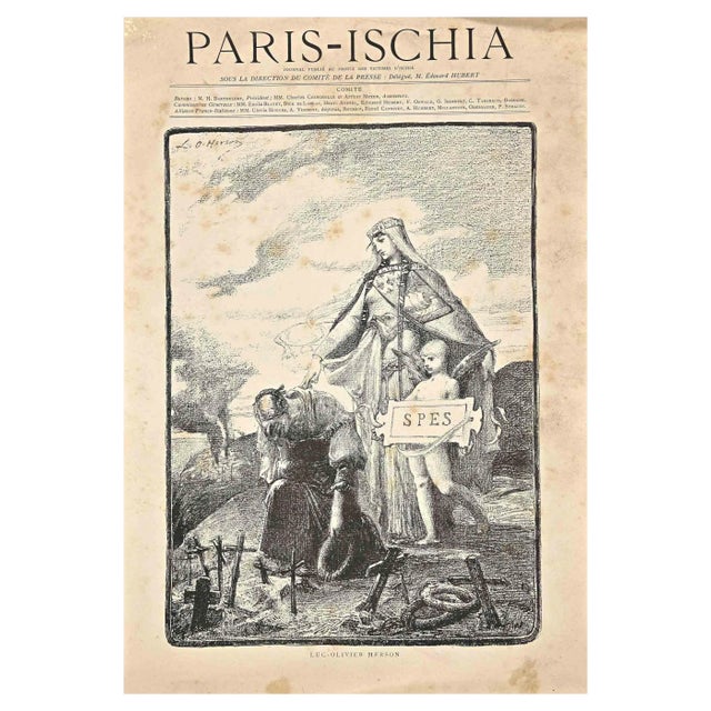 Luc-Olivier Merson, Paris-Ischia, Lithograph, 1880s For Sale