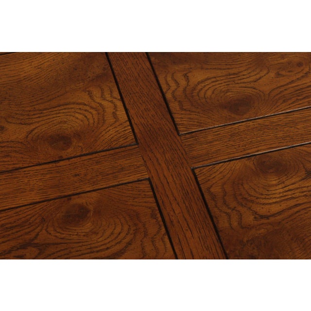 Wood Henredon 'Artefacts' Oak and Brass Campaign End Table For Sale - Image 7 of 12