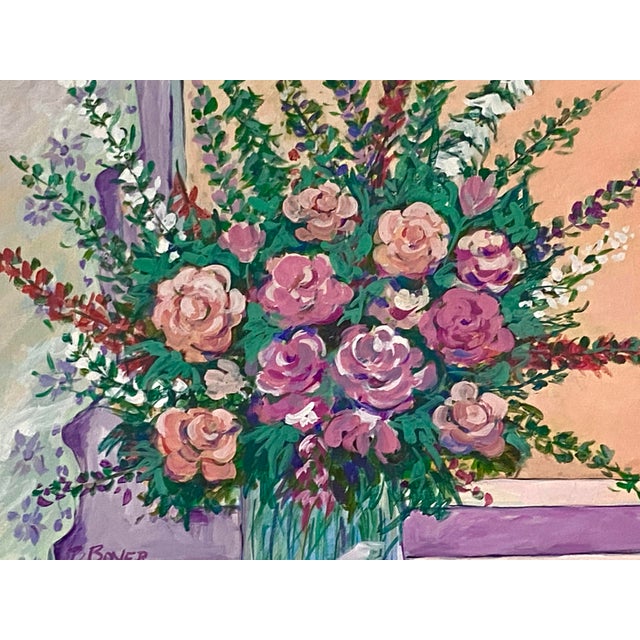 American Large Roses Still Life Painting For Sale - Image 3 of 13