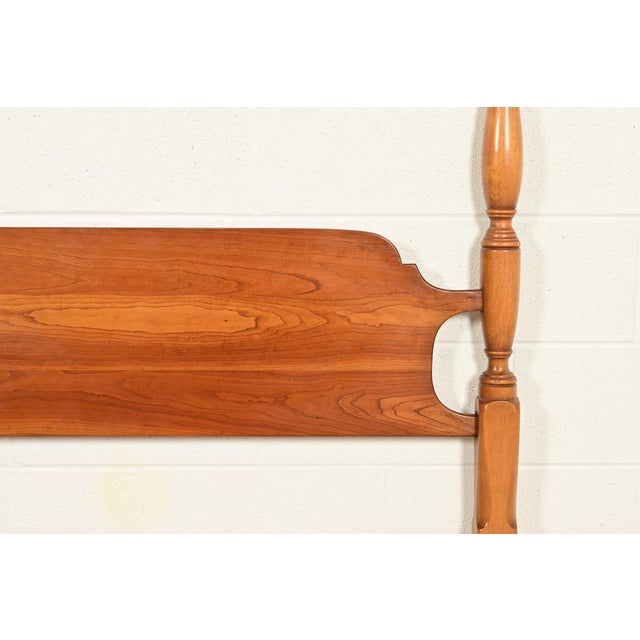 Brown L. & J. G. Stickley Georgian Carved Solid Cherry Wood Full Size Poster Bed, 1957 For Sale - Image 8 of 12