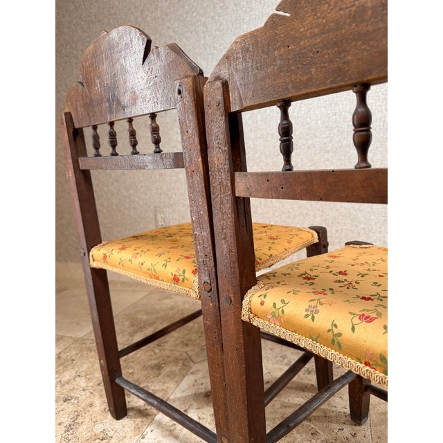 Early 1900s Handmade Vintage California Mission-Style Children's Chairs Pair For Sale - Image 4 of 12