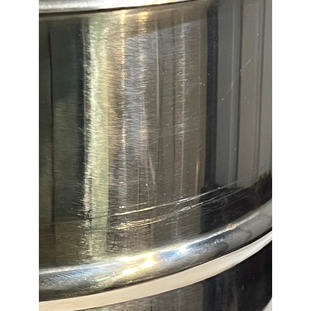 Vintage Stainless Steel Champagne Ice Bucket on Stand – Hollywood Regency Barware For Sale - Image 16 of 17