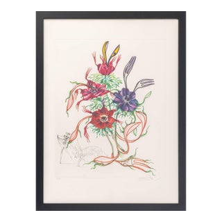 Salvador Dali "Anemone (Forks)" Etching, 1972 For Sale