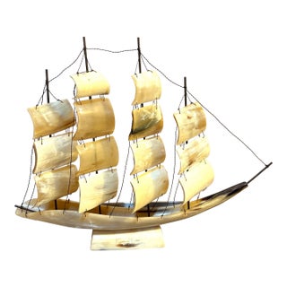 Horn Sailboat Sculpture For Sale