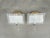 Elegant pair of art deco wall lights produced in czechoslovakia during the 1940s featuring frosted geometric glass panels,...