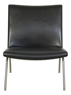 AP-40 Chair in Black Leather by Hans Wegner, 1980s